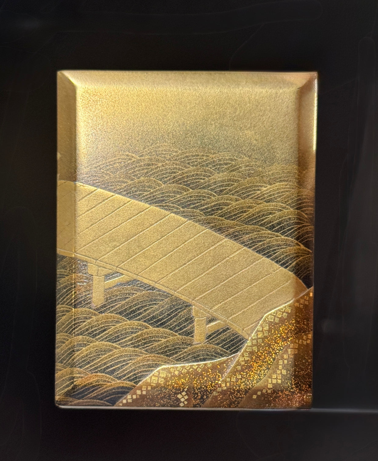 Yanagibashi Momiji Makie Rectangular Incense Box
