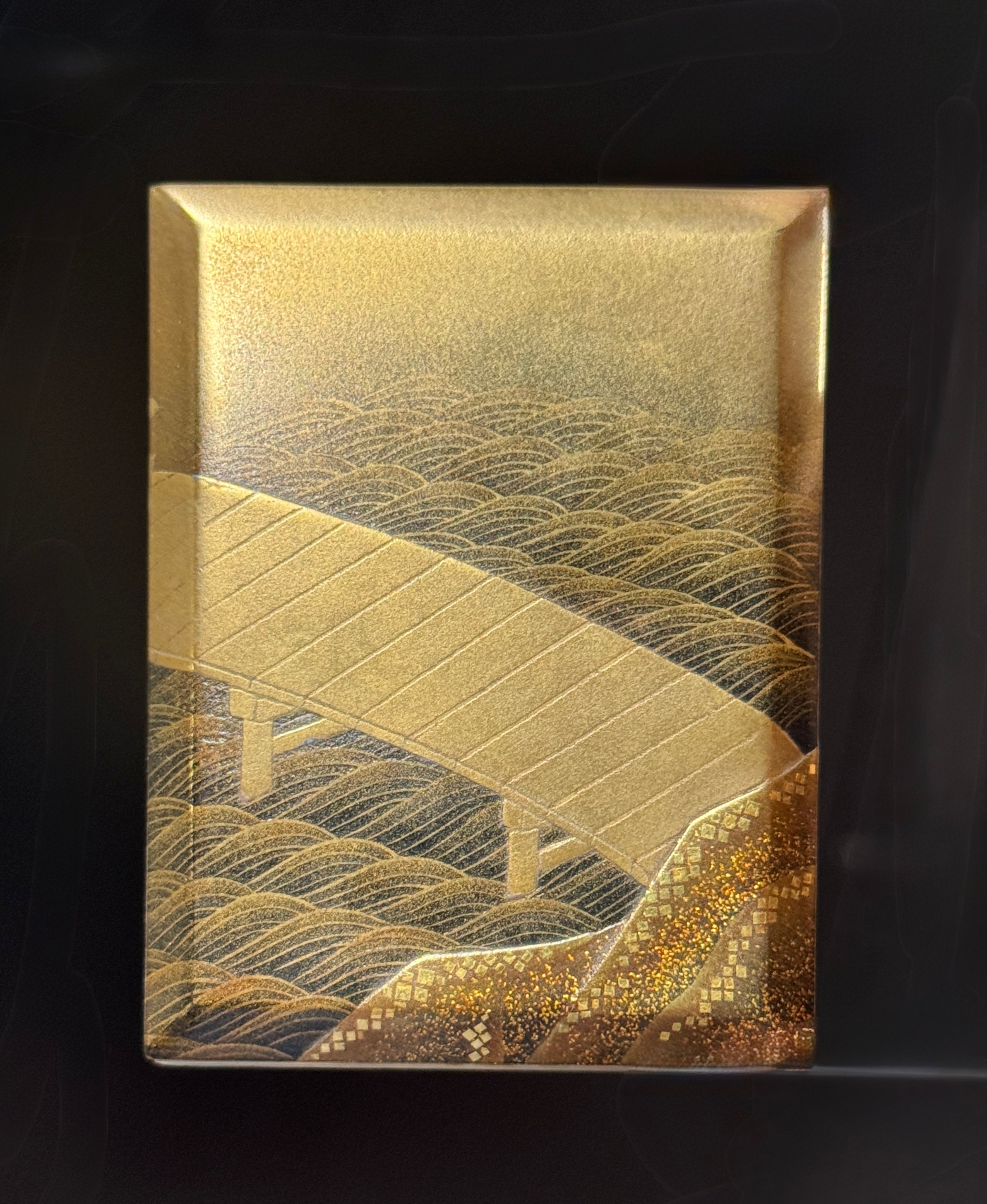 Yanagibashi Momiji Makie Rectangular Incense Box